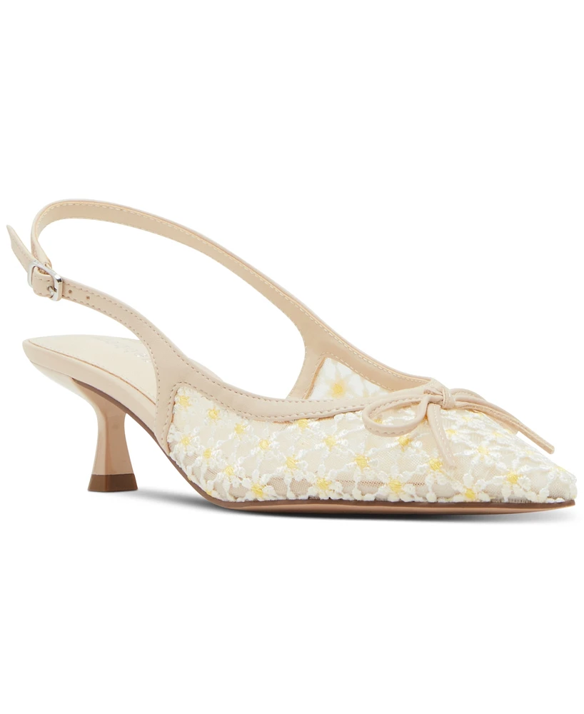 Madden Girl Vogue-m Kitten-Heel Slingback Bow Pumps