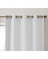 Hlc.me Versailles Lattice Flocked 100% Complete Blackout Thermal Insulated Window Curtain Grommet Panels, Energy Savings & Soundproof