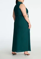 Eloquii Plus Tie Neck Maxi Dress