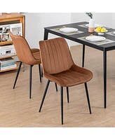 Dyhome Mid Century Dining Chairs, Upholstered Metal Side Chair
