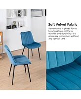 Dyhome Mid Century Dining Chairs, Upholstered Metal Side Chair