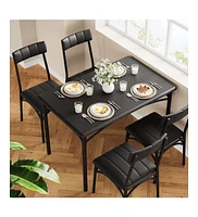 gaomon Kitchen Table and Chairs Dining Table and Chairs for 4 Persons Rectangular Dining Table with 4 Upholstered Chairs for Living Room