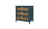 Slickblue 3 Drawer Cabinet, Rattan, American Furniture, Suitable for bedroom, living room, Study