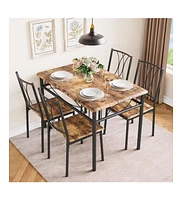 gaomon Dining Table and Chairs Set, Rectangular Dining Table and Chairs for 4 for Kitchen, Dining Room, Apartment, Dinette