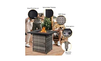 Slickblue 50000 Btu Gas Firepit with Volcanic Stone - Fire Table