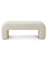 Maison Boucle 47" Upholstered Scroll Velvet Waterfall Bench/Chenille Entryway Bench-Maison Boucle