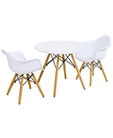 Gouun 3 Pieces Kid's Modern Round Table Chair Set