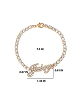 Juicy Couture Crystal Tennis Bracelet with Signature Script Logo Charm