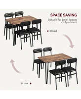 gaomon Dinner Table Set for 4,5 Piece Kitchen Table and Chairs,Rectangular Dining Room Table Set with 4 Upholstered Chair,Dinner Table Set for 4,Dinne