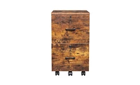 Slickblue 2-Drawer Rolling Wood File Cabinet with Lock