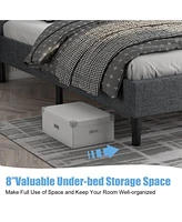 Gouun Twin Size Upholstered Bed Frame with Button Tufted Headboard