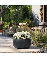 LuxenHome Black Beehive Pattern 17.5-Inch Round Planter