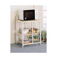 Slickblue Kitchen Cart with 3 Shelves and 2 Storage Compartments Stylish and Functional Storage for Kitchen or Dining Area