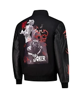 Freeze Max Men's Black Batman Joker Full-Zip Varsity Jacket