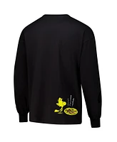 Freeze Max Men's Black Peanuts Drop Shoulder Long Sleeve T-Shirt