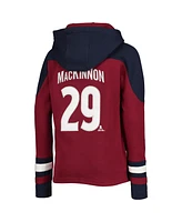 Outerstuff Big Boys and Girls Nathan MacKinnon Burgundy Colorado Avalanche Must-Have V-Neck Name Number Pullover Hoodie