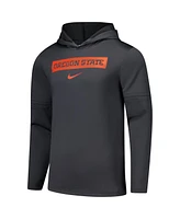 Nike Men's Anthracite Oregon State Beavers 2024 Sideline Performance Long Sleeve Hoodie Top