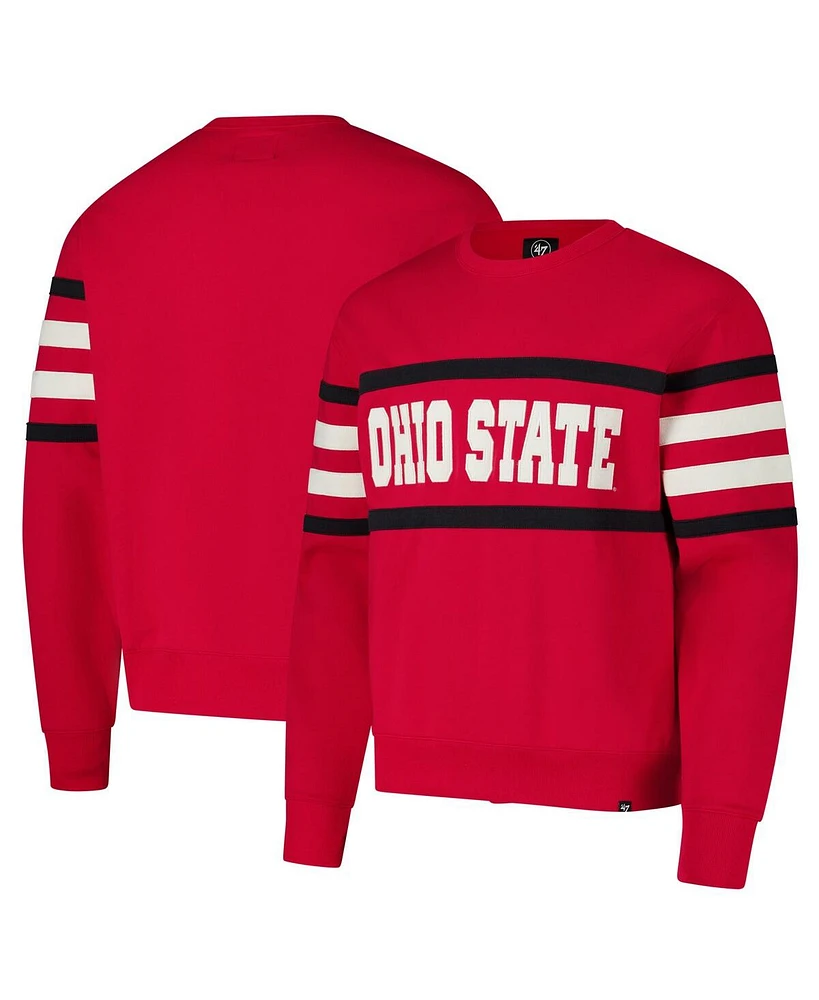 '47 Men's Scarlet Ohio State Buckeyes Coaches Collection Pullover Sweatshirt