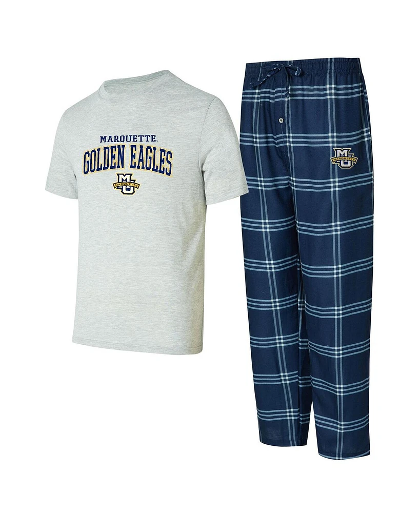 Concepts Sport Men's Blue/Gray Marquette Golden Eagles T-Shirt Pants Sleep Set