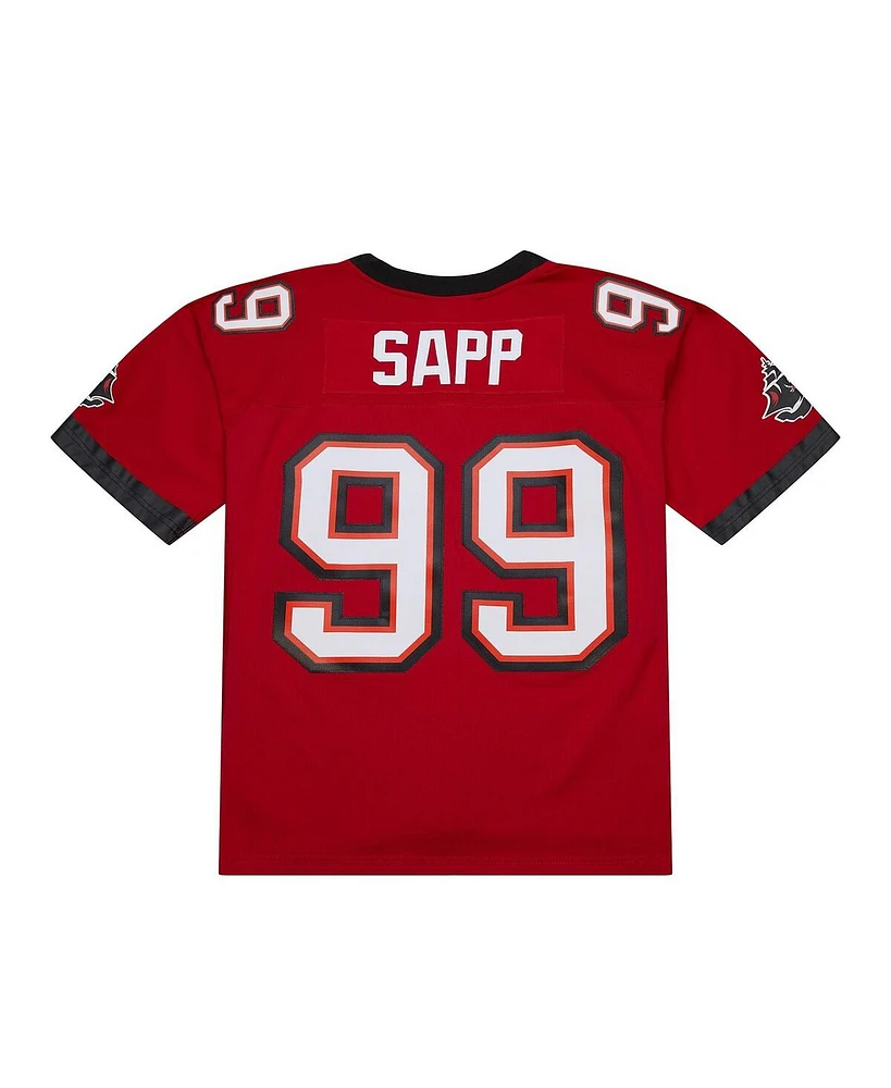 Mitchell & Ness Men's Warren Sapp Red Tampa Bay Buccaneers 2002 Legacy Replica Jersey