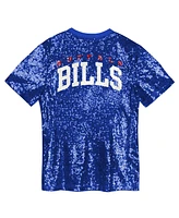 Outerstuff Big Girls Royal Buffalo Bills Wordmark Sequin V-Neck Top