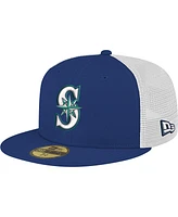 New Era Men's Navy Seattle Mariners Team Color 59FIFTY Trucker Fitted Hat