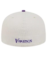 New Era Men's Cream/Purple Minnesota Vikings Corduroy 59FIFTY Fitted Hat