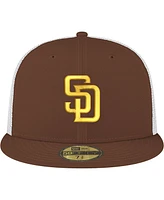 New Era Men's Brown San Diego Padres Team Color 59FIFTY Trucker Fitted Hat