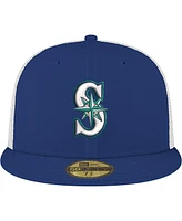 New Era Men's Navy Seattle Mariners Team Color 59FIFTY Trucker Fitted Hat