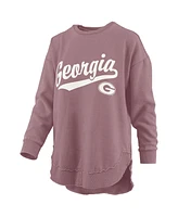 Pressbox Women's Pink Georgia Bulldogs Poncho Fleece Pullover Sweatshirt