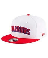 New Era Men's White/red Golden State Warriors Classic Edition Jersey Hook 9fifty Snapback Hat