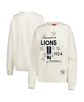 Mitchell & Ness Women's Cream Detroit Lions Shooting Stars Pullover Sweatshirt