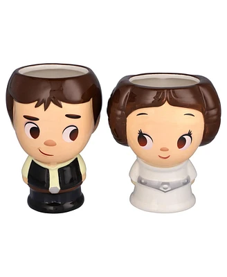 Geeki Tikis Princess Leia Han Solo Star Wars Jerrod Maruyama 16oz. Cupful of Cute Han Leia Figural 2-Pack Mug Gift Set