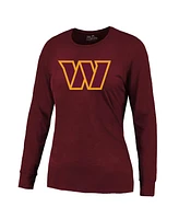 Majestic Women's Jayden Daniels Burgundy Washington Commanders Player Name Number Long Sleeve T-Shirt