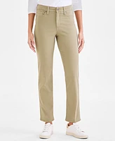 Style & Co Women's Straight-Leg High Rise Twill Pants, Created for Macy's