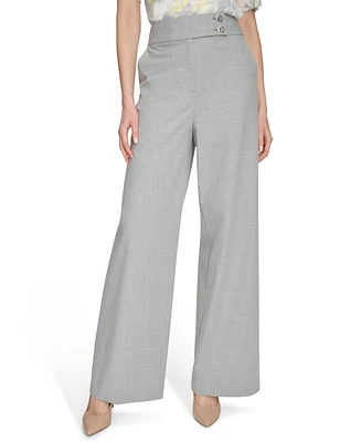 Calvin Klein Women's High-Rise Wide-Leg Trousers