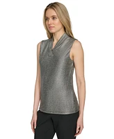 Calvin Klein Women's Sleeveless Metallic V-Neck Top