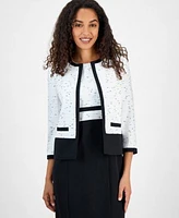 Kasper Womens Tweed Sheath Dress Cropped Blazer