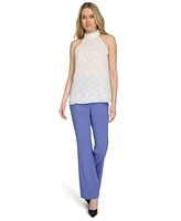 Calvin Klein Women's Patterned Halter-Neck Blouse