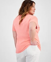 Style & Co Plus Size Short-Sleeve Henley Top, Exclusively at Macy's