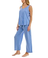 Roudelain Women's Ribbed Scoop-Neck Tank Pajama Set