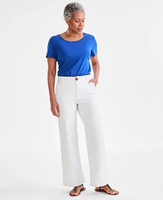 Style & Co Women's High Stretch Mid-Rise Wide-Leg Pants, Exclusively at Macy's