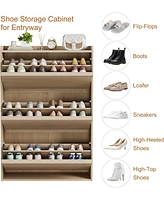 gaomon Shoe Cabinet with 3 Flip Drawers, Modern Shoe Rack Storage Organizer