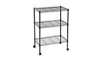 Slickblue 3-Layer Plastic Coated Iron Shelf with Plastic Wheels