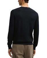 Boss by Hugo Men's Silk Regular-Fit Knit Structure Sweater