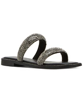 Madden Girl Partly Rhinestone Two-Band Slide Sandals