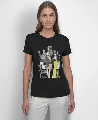 Dkny Women's Short-Sleeve Graphic T-Shirt