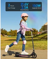 Gyroshoes H30Max Kids Electric Scooter, 150W Motor, Led Lights, Bluetooth Music, Dual Brakes, Fast Charging