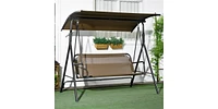 Slickblue 3-Seat Outdoor Patio Swing Chair with Cushions for Comfortable and Relaxing Seating
