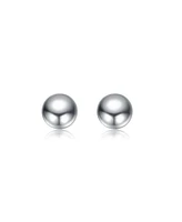 GiGiGirl Sterling Silver White Gold Plated Round Ball Stud Earrings